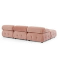 thumbnail image 5 of 3-Seater L Shaped Modular Sectional Sofa Couch, Upholstered Button Tufted DIY Combination Sofa with Reversible Ottoman, 250lbs/Seat Load Pink, 5 of 9