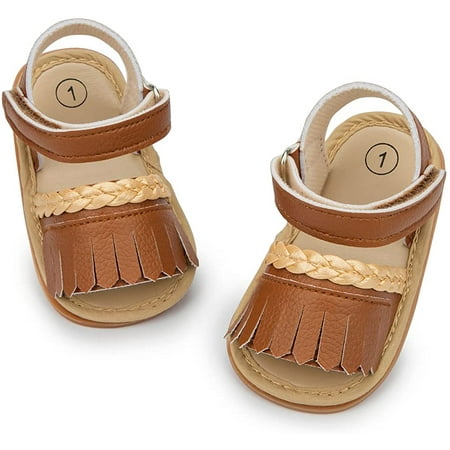 

QWZNDZGR Baby Girls Boys Sandals Infant Summer Beach Shoes Anti Slip Rubber Sole Outdoor First Walking Crib Shoes