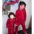 thumbnail image 3 of Pijamas navideños de algodón para niños y niñas, conjunto de 2 piezas con volantes, ropa para el hogar, suave y grueso, 3 of 4