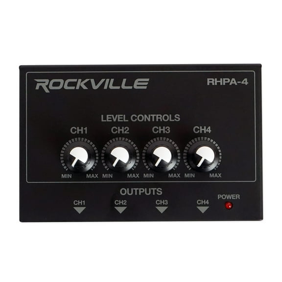 Rockville RHPA4 4 Channel Professional Headphone Amplifier Stereo or Mono Amp