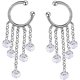 thumbnail image 1 of Pendientes de plata de ley con cadena de borlas para mujeres, adolescentes y niñas, sin perforación, pendientes de cartílago ER, 1 of 5