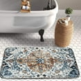 thumbnail image 4 of Boho Style Bathroom Rugs Farmhouse Bohemia Bath Mat Non-Slip Water Absorbent Bath Rug Soft Microfiber Floor Mats for Bathroom Tub and Shower Room 20x32 inch Blue, 4 of 6