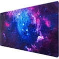 thumbnail image 1 of Gaming Mouse Pad, Extended Mouse Pad, 31.5x15.7inch XXL Large Big Computer Keyboard Mouse Mat Desk Pad with Non-Slip Base and Stitched Edge for Home Office Gaming Work, Galaxy Print, 1 of 5