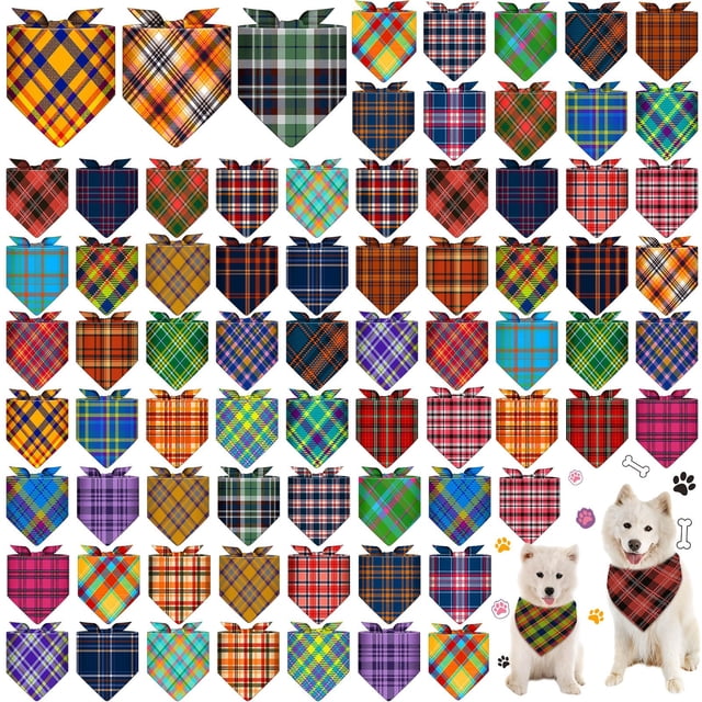Pañuelos para perros Sanwuta lavables para cachorros, 72 piezas multicolor