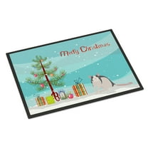 Carolines Treasures CK4473MAT Husky Rat Merry Christmas Door Mat Indoor Rug or Outdoor Welcome Mat 18x27 Doormat  27"L x