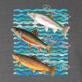 thumbnail image 2 of Wild Bobby, Classic Rainbow Brook Brown Trout Fish Trio, Fishing, Front and Back Garment-Dyed Short Sleeve Tees, Charcoal, Small, 2 of 3