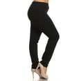 thumbnail image 2 of Plus Size Women's Trendy Style Banded High Waist Slim Fit Solid Pants, 2 of 3