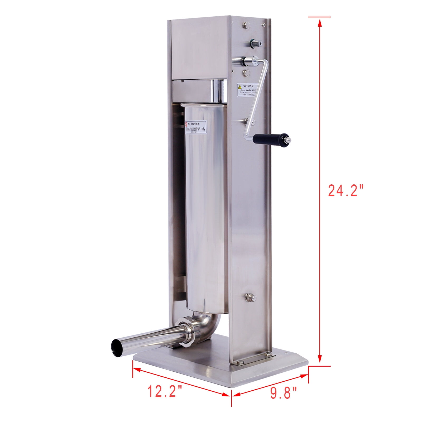 , Stainless Steel Commercial Sausage Stuffer,Dual Speed Vertical Sausage Maker 11LB/5L, Meat Filler with 4 Stuffing, Silver ,Stainless Steel ,