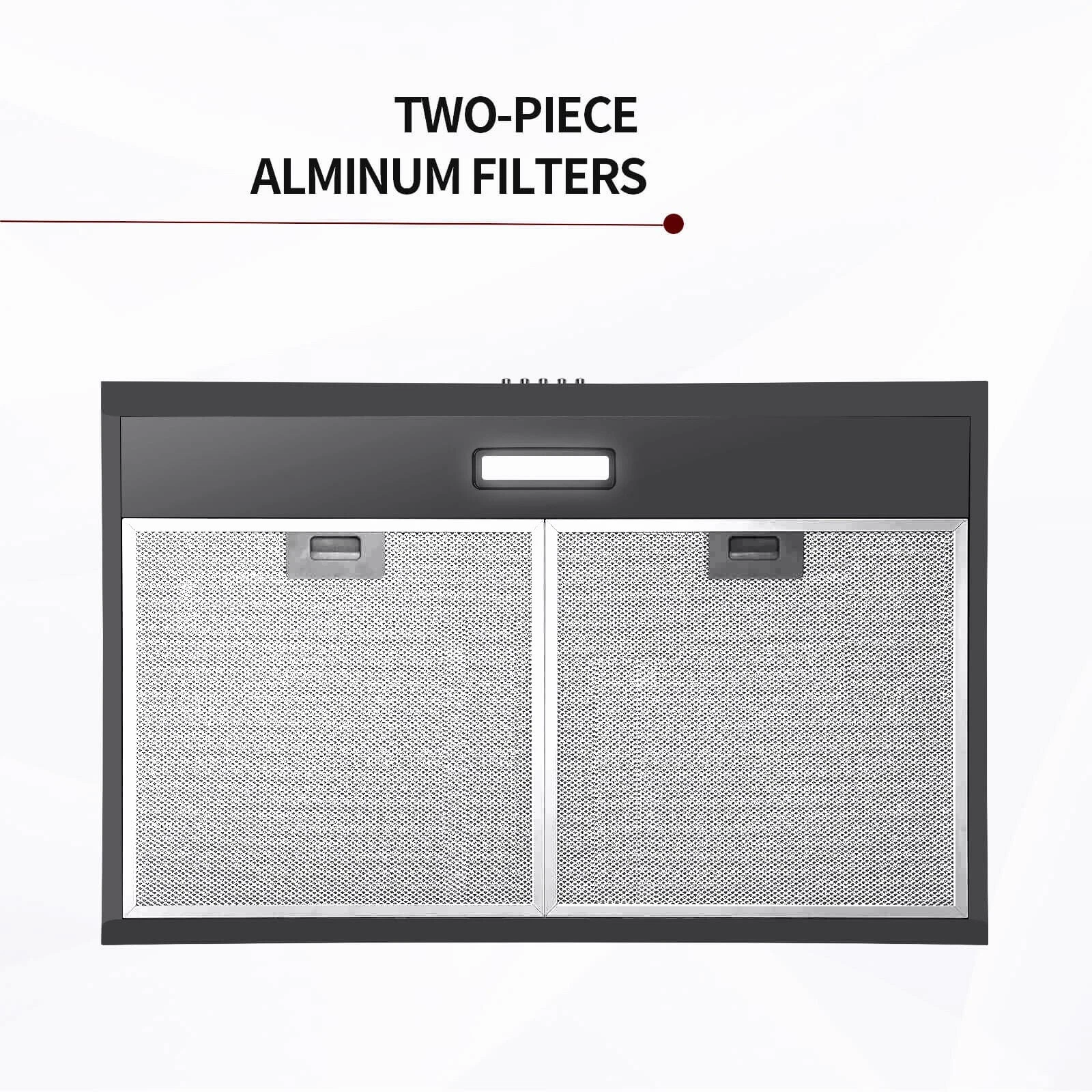 Range Hood 30 inch Under Cabinet Cooker Hood Range Hood 30 inch Under Cabinet with Charcoal Filter,Ductless Range Hood w/ 3 Speed Exhaust Fan,Stainless Steel Black Range Hood w/LED Light,Push Button,