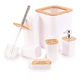 thumbnail image 1 of Set Juego Baño Goral Accesorio Accesorios Para Baño Baños 6 Piezas De Plastico Y Bambu Xtellar blanco, 1 of 3