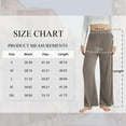 thumbnail image 2 of TEMOFON Wide Leg Ribbed Pants Women High Waist Knit Lounge Pants Comfy Fall Casual Brown Trousers with Elastic Waist L, 2 of 7