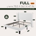 thumbnail image 3 of Einfach Full Luxury Channel-Tufted Corduroy Velvet Platform Bed Frame with Wingback Headboard, Off-White, 3 of 10