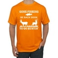 thumbnail image 1 of Wild Bobby, Gone Fishing Back Soon to Go Hunting, Men's Graphic Tees, Orange, Small, 1 of 3