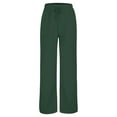 thumbnail image 4 of Baqcunre Wide Leg Pants For Women Womens Casual Lightweight Drawstring Elastic Waist Loose Trousers Wide Leg Pants Flare Pants Pants For Women Green L, 4 of 9