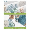 thumbnail image 4 of Beach Coastal Bar Stool Covers Set of 4, Summer Nautical Coral Shell Botanical Stretch Washable Bar Chair Covers with Backs, Removable Pub Counter Height Chair Cover for Kitchen Dining Room Cafe, 4 of 7