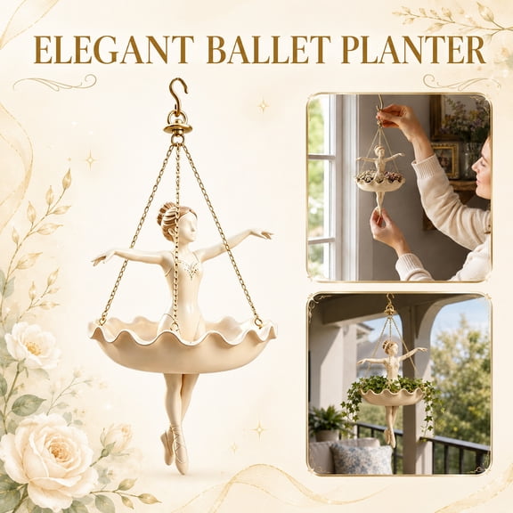 Ceiling Hanging Decor, Whimsical Fairy Tale Styled Hanging Trinket Dish and Succulent Planter, Beautiful Ballet Decor for Student Room and Nursery Spaces, Gift for Dancer for
