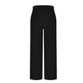 thumbnail image 6 of LADIGASU Women's Elastic Waist Lace Pocket Solid Color Full Length Pants, 6 of 7