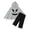 Grey, variant on Little Boys Girls Pumpkin Outfit 2 Piece Hooded Ghost Cape Pants Poncho Set