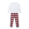 thumbnail image 3 of Christmas Pajamas for Family, Long Sleeve Cartoon Deer Print Tops + Plaid Pants Set, 3 of 10