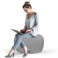 thumbnail image 2 of Black and Grey Pouf Cover with Zipper, Greyscale Rhombus Pattern Abstract Checkered Mosaic Illustration, Soft Decorative Fabric Unstuffed Case, 30" W X 17.3" L, Black Pale Grey White, by Ambesonne, 2 of 5