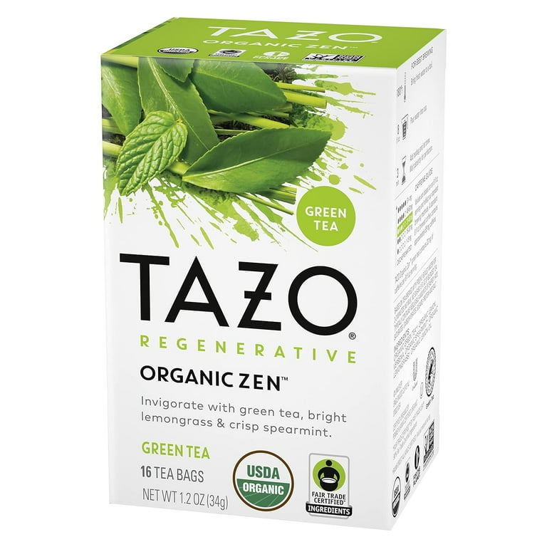 TAZO Regenerative Organic Zen Green Tea Bags 16 Count Pack of 6