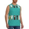 thumbnail image 2 of Gaeub Cute Cat Paw And Dog Men's Sleeveless Muscle Shirts Workout Tank Tops, Odor Protection and Comfortable - XX-Large, 2 of 8