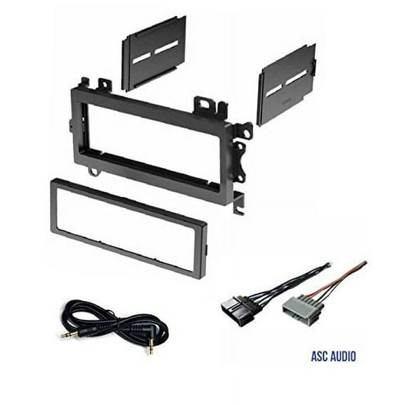 ASC Car Stereo Dash Install Mount Kit and Wire Harness Combo to install a Single Din Aftermarket Radio for some 1984-2002 Chrysler Dodge Jeep Plymouth Vehicles
