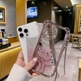 thumbnail image 3 of Funda para iPhone 16 Pro Max con correa, Lindo Patrón de Brillo Brillante de Oso de Dibujos Animados con Brillo de cordón Cruzado para Mujeres y Niñas, Funda Suave de TPU a prueba de golpes, 3 of 6