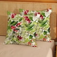 thumbnail image 5 of Merry Christmas Pillow Covers 18x18 Inch Pack of 2,Green Christmas Watercolor Holly Berry Throw Pillow Covers Winter Christmas Decor Linen Pillowcase Farmhouse Cushion Case for Sofa Couch Bed, 5 of 6