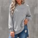 thumbnail image 2 of Sudaderas con capucha para mujer, suave, transpirable, Color puro, informal, estilo suelto, sudadera con capucha para mujer, fiesta, viaje, gris claro L, 2 of 7