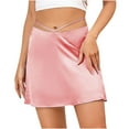 thumbnail image 1 of IROINNID Women's Casual Fashion Sexy Cropped Navel Tie Zipper Temperamental Commute Skirt Short Elastic Waist Mini Solid Color Skirt, 1 of 8