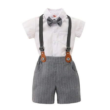 

PBaeM Infant 2pcs Gentleman Suit Summer Boys Shirts Dress Pants Outfit Suits