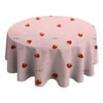 thumbnail image 4 of Strawberry Plants Fruit Round Tablecloth 60"x60",Wrinkle Wipeable Table Cloth for Kitchen Dining Room Picnic Patio Party, 4 of 6