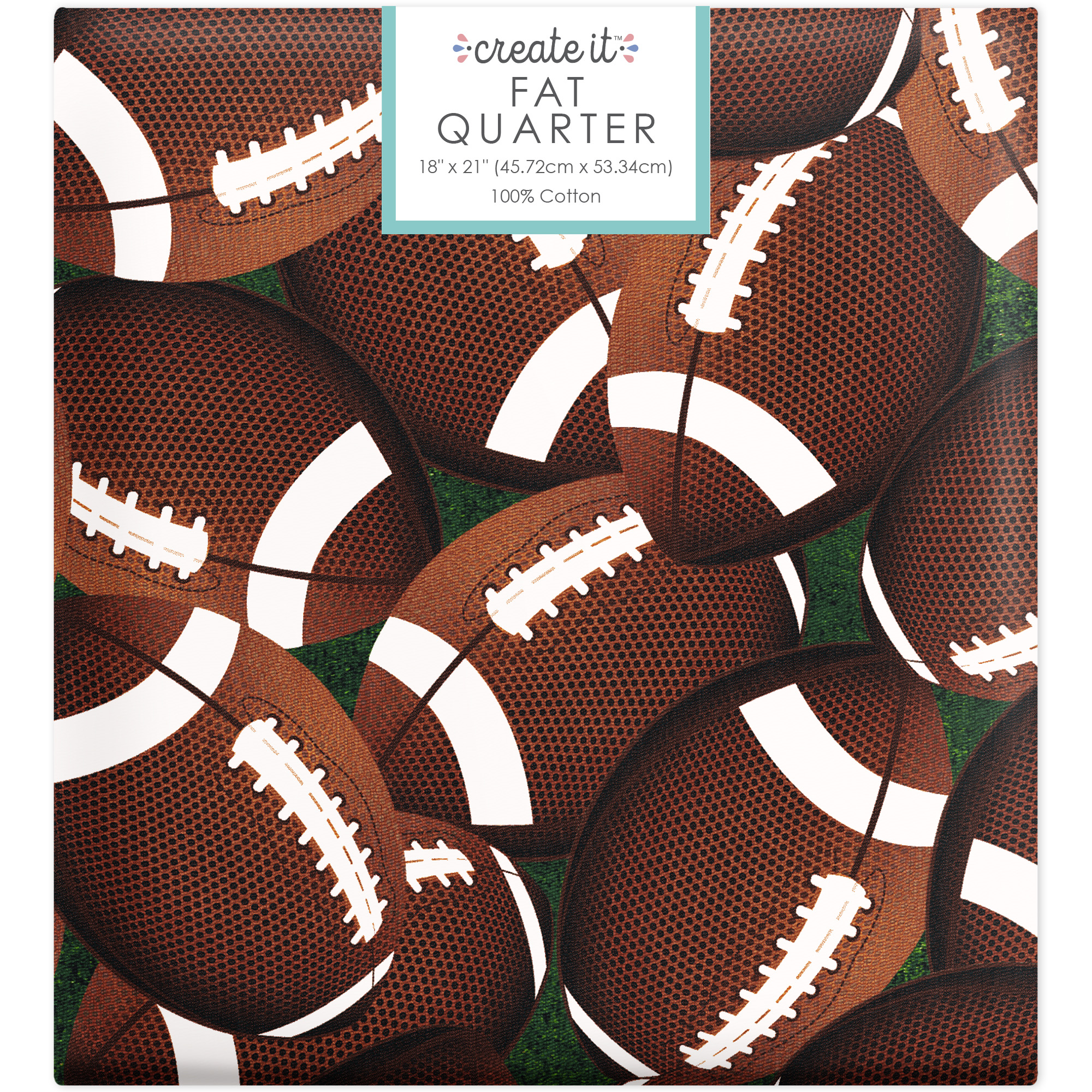 Fabric Editions Creative Cuts 18"x21" Cotton Football Precut Sewing & Craft Fabric, Green 10 Pieces - image 2 of 6