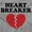 Sport Grey, variant on Heartbreaker Valentines Day Break Up Zip Up Hoodie Men's Women's Brisco Brands L