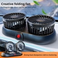 thumbnail image 7 of Car Cooling Fan,Adjustable Two/Three Head Fan Rotatable Portable Fans Low Noise Strong Circulator Cooling Fans that Blow Cold Air (Two Heads,Yellow_12V), 7 of 7