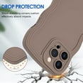 thumbnail image 3 of Case for iPhone 14 Pro Case Wave, Curly Frame Design for Women Girls, Cute Wavy Solid Color Aesthetic Phone Case Soft Flexible TPU Shockproof Full-Body Protective Case Cover 6.1 inch - Brown, 3 of 12