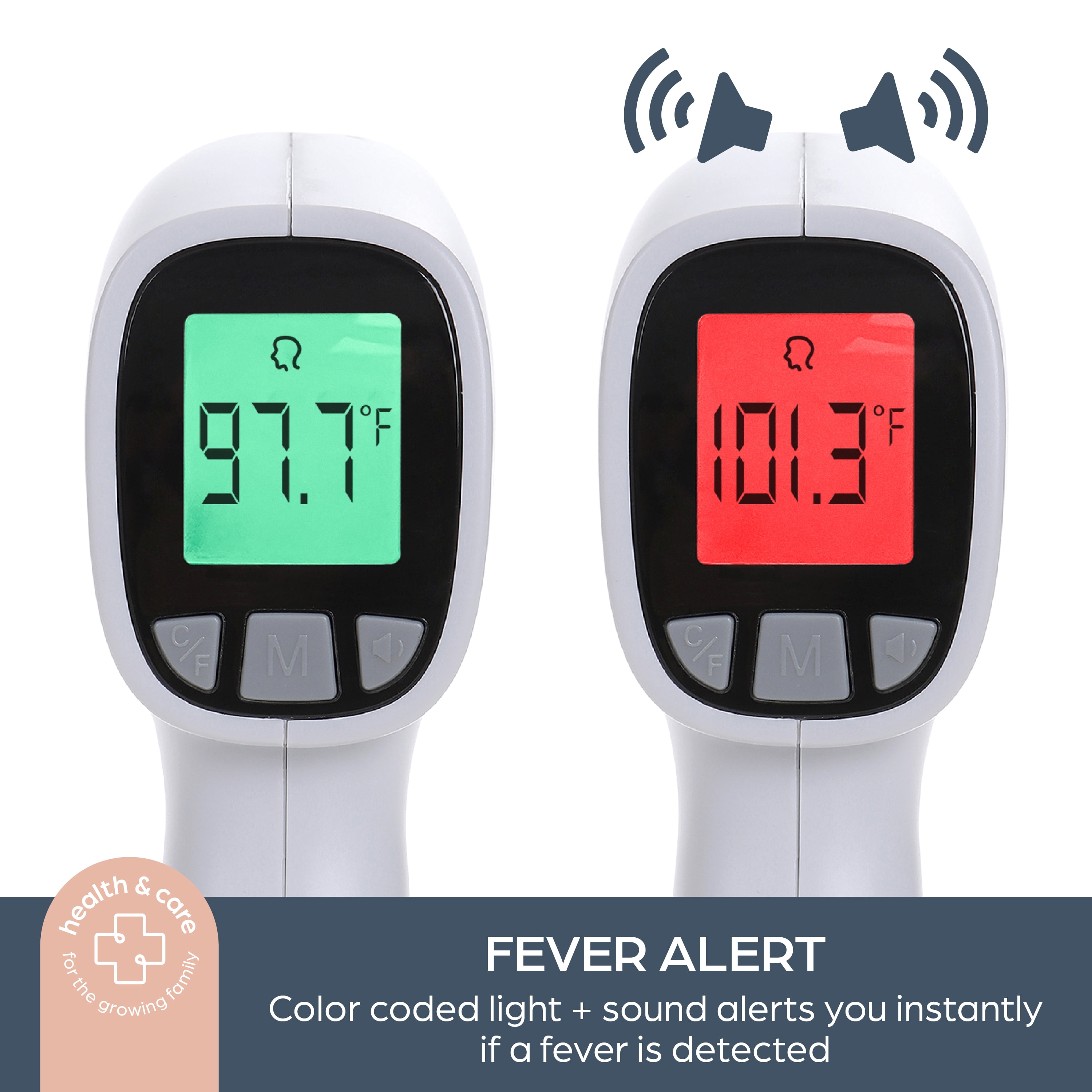 Dreambaby® Non-Contact Rapid Response Infrared Digital Forehead Thermometer - 20 Readings Memory Recall, 10 sec Shut-Off - for Infants, Children, and Adults - White