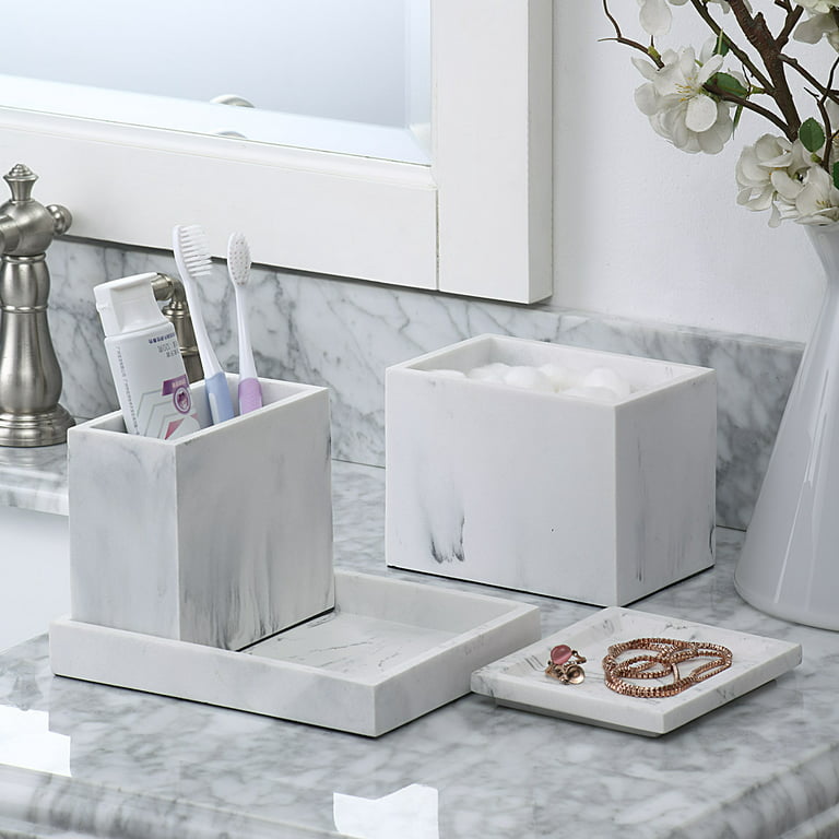 Silas Marble Bathroom Accessories Set