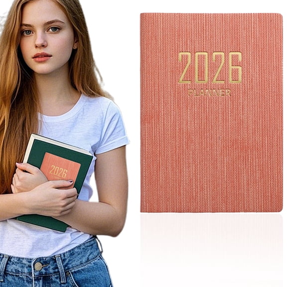 2026 Planner,2026 Weekly Monthly Planner, Jan.2026 - Dec.2026,6.81"×3.78",Thick Paper, A6 Leather Cover, Pen Holder, Back Pocket, Bookmarks, Perfect Daily Organizer，1PC (Pink)