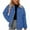 Blue, variant on DYTTDG Women's Winter Warm Long Sleeve Lapel Jacket Button Zipper Plush Casual Coat on Clearance