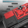 thumbnail image 3 of Samsung Galaxy A53 5G Case, Galaxy A53 5G Phone Case with HD Screen Protector, Heavy Duty Shockproof Phone Cover with Magnetic Kickstand Ring for Samsung A53 5G, Red, 3 of 13