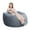 Grey, variant on 4FT Giant Round Bean Bag Chair for Teens & Adults. Velvet Fabric Foam Filled Lazy Sofa. Gami-ng Sofa Chair Living Room Furniture