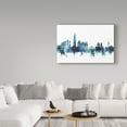 thumbnail image 3 of Trademark Fine Art 'Seoul Blue Teal Skyline' Canvas Art by Michael Tompsett, 3 of 3