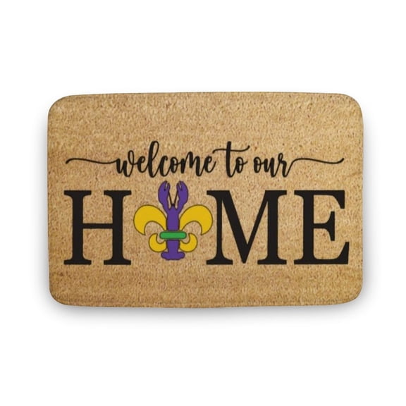 Mardi Gras Doormat, Crawfish Doormat, Housewarming Gift, Birthday Gift, Welcome Mat, Outdoor Doormat,Home Decor, Welcome Mat,Indoor Doormat,Front Back Door Mat 17”x30”