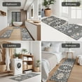 thumbnail image 5 of Gray Floral Mandala and Leaf Pattern Kitchen Rugs Sets Of 3,Kitchen Runner Rugs Non Skid Washable,Decorative Kitchen Floor Mats for Kitchen,Sink,Laundry,17"x30"+ 17"x47" + 17"x59", 5 of 6