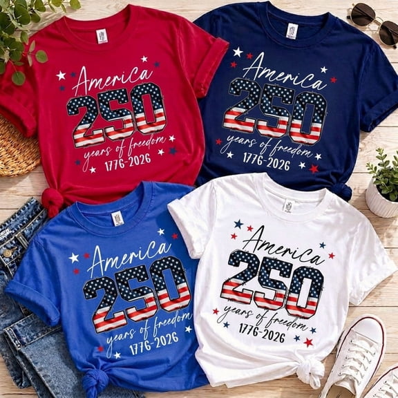 USA 250th Anniversary Shirt, 4th of July Tee, Independence Day Family Matching T-Shirt