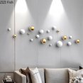 thumbnail image 3 of Decoración de pared con bola de oro, adornos colgantes, artesanías esféricas chapadas, decoración de habitación, colgantes de exhibición de fondo, 3 of 4