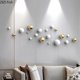 thumbnail image 3 of Decoración de pared con bola de oro, adornos colgantes, artesanías esféricas chapadas, decoración de habitación, colgantes de exhibición de fondo, 3 of 4