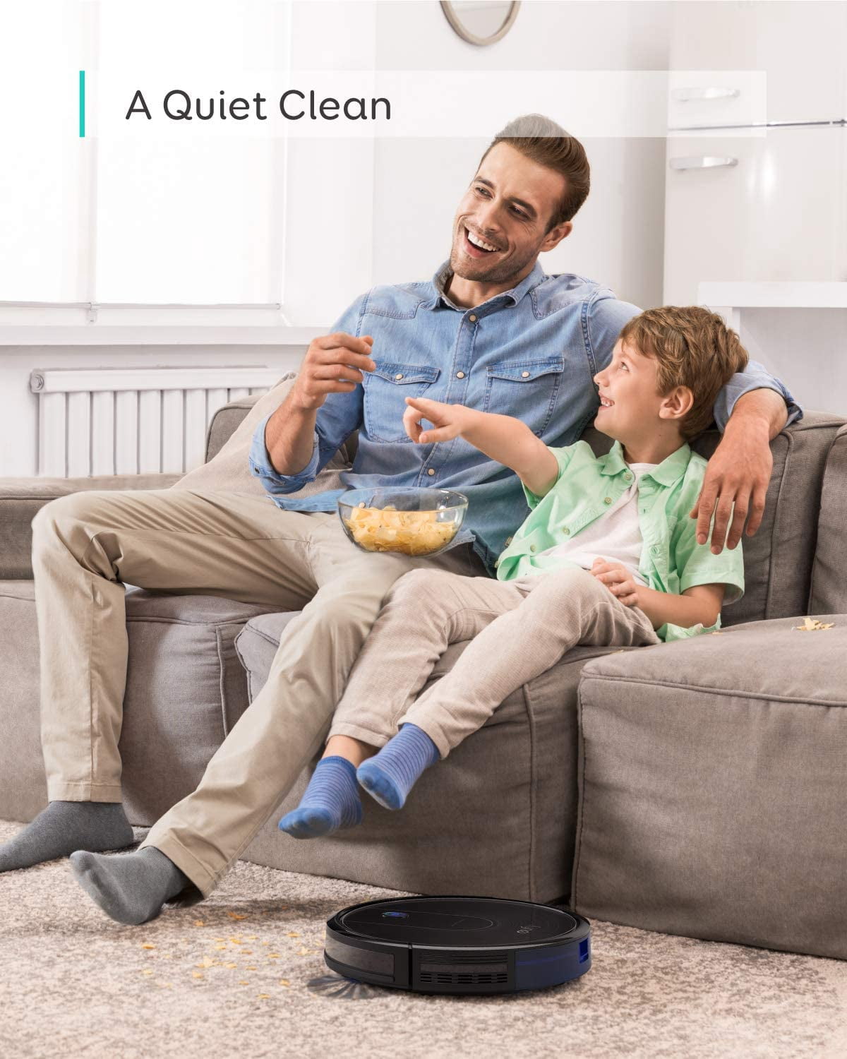 Anker eufy BoostIQ RoboVac 11S Plus, Upgraded, Super-Thin, 1500Pa Strong Suction, Quiet, Self-Charging Robotic Vacuum Cleaner, Cleans Hard Floors to Medium-Pile Carpets, Black